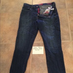Lucky Authentic Skinny Indigo Blue zip fly 36 x 32